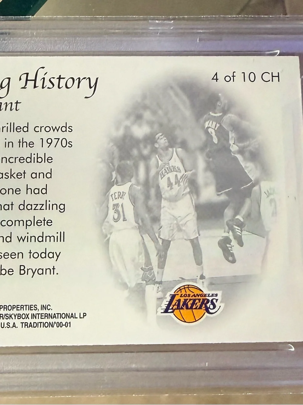 2000-01 KOBE BRYANT FLEER TRADITION COURTING HISTORY SP INSERT PSA 9 MINT! Beaut